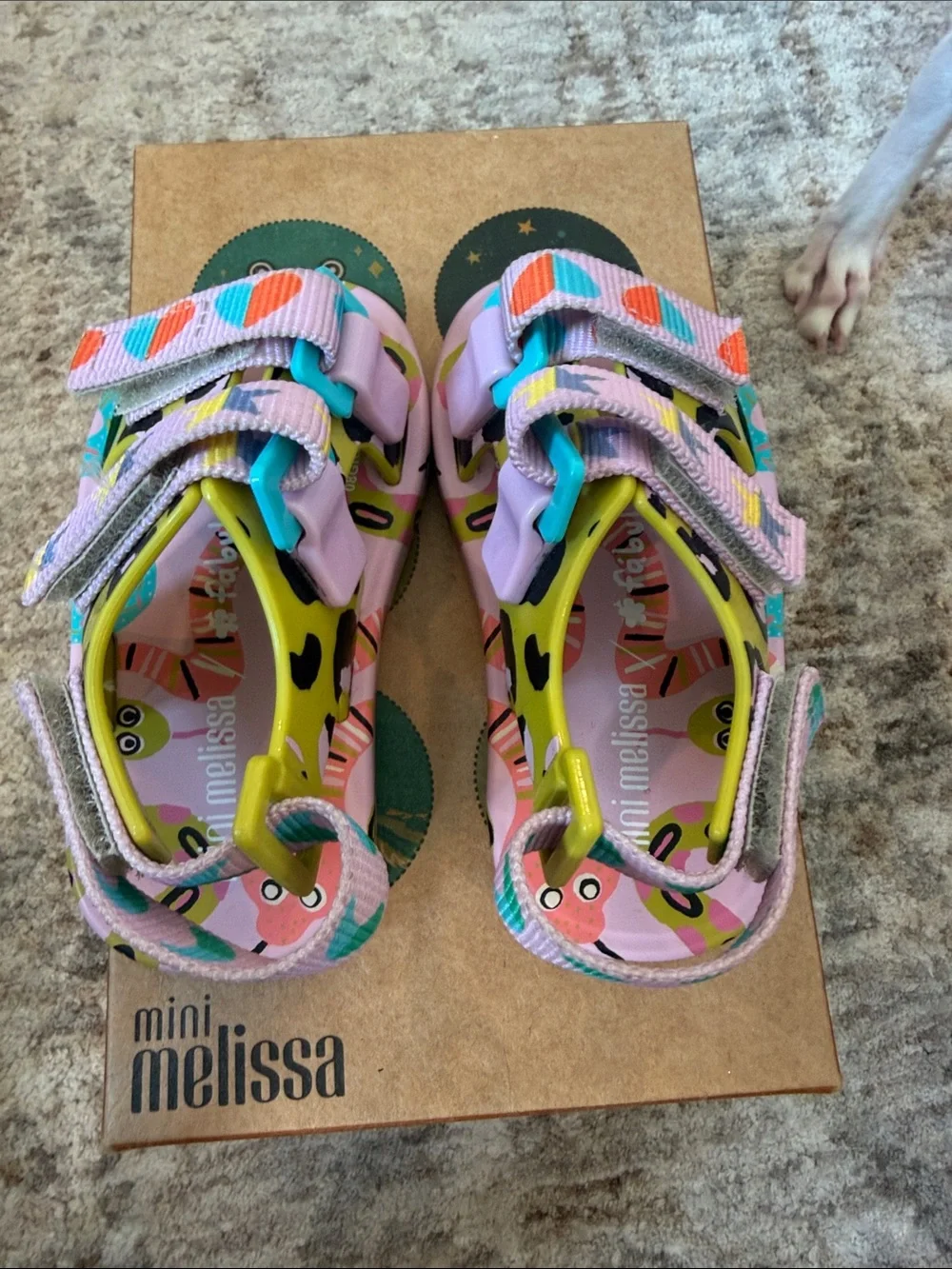 Melissa x Favula Collab Kids Pink Multicolor Patterned Sport Sandals